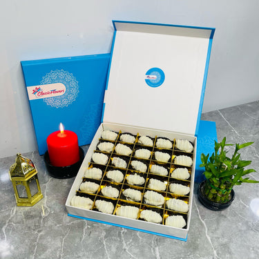White Chocolate-Coated Dates with Walnuts